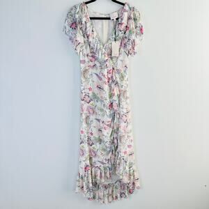 NEW Cinq à Sept Sheilla Maxi hi-low Dress in Celeste Multi Floral